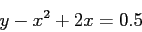 \begin{displaymath}
y-x^2+2x=0.5
\end{displaymath}