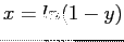 $ x=ln(1-y)$