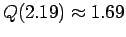 $ Q(2.19)\approx 1.69$