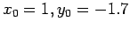 $ x_0 = 1, y_0 = - 1.7$