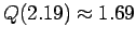 $Q(2.19)\approx 1.69$