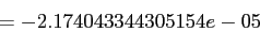 \begin{displaymath}
= -2.174043344305154e-05
\end{displaymath}