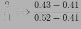 $\displaystyle \frac{2}{11} \Longrightarrow \frac{0.43-0.41}{0.52-0.41}
$