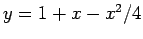 $y=1+x-x^2/4$