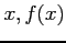 $x,f(x)$