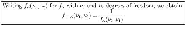 \fbox{\parbox{5in}{
Writing $f_{\alpha}(\nu_1,\nu_2)$ for $f_{\alpha}$ with $\...
...
f_{1-\alpha}(\nu_1,\nu_2)=\frac{1}{f_{\alpha}(\nu_2,\nu_1)}
\end{displaymath}}}