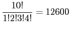 $\displaystyle \frac{10!}{1!2!3!4!}=12600
$