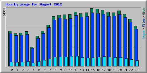 Hourly usage for August 2012