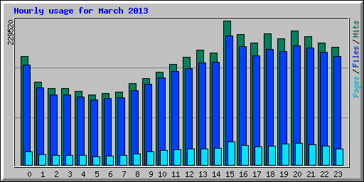 Hourly usage for March 2013