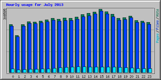 Hourly usage for July 2013