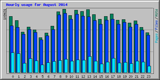 Hourly usage for August 2014