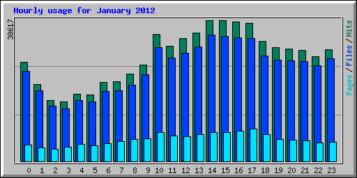 Hourly usage for January 2012