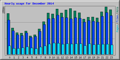 Hourly usage for December 2014