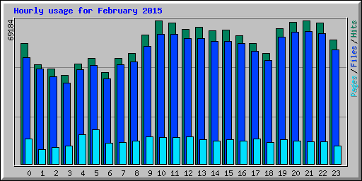 Hourly usage for February 2015