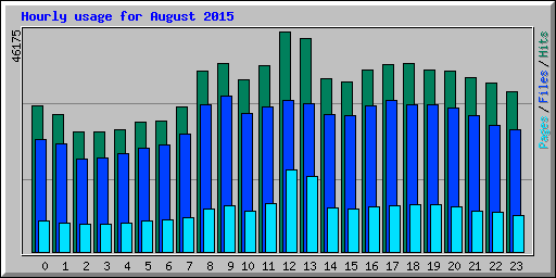 Hourly usage for August 2015